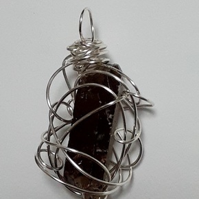 エンジェルストーン　煙水晶原石　ネックレスNO4のサムネイル